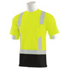 Erb Safety T-Shirt, Brdseye Msh, Shrt Slv, Class2, 9006SBSEG, Hi-Viz Lime/Blk, 3XL 62285